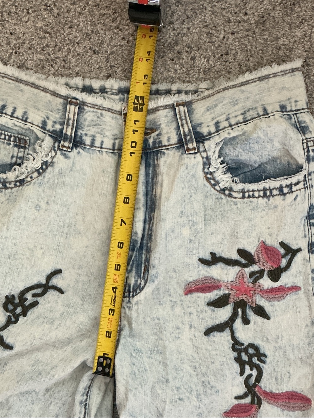 New POL Embroidered Wide-Leg Jeans ~ Light Wash - Picture 9 of 14